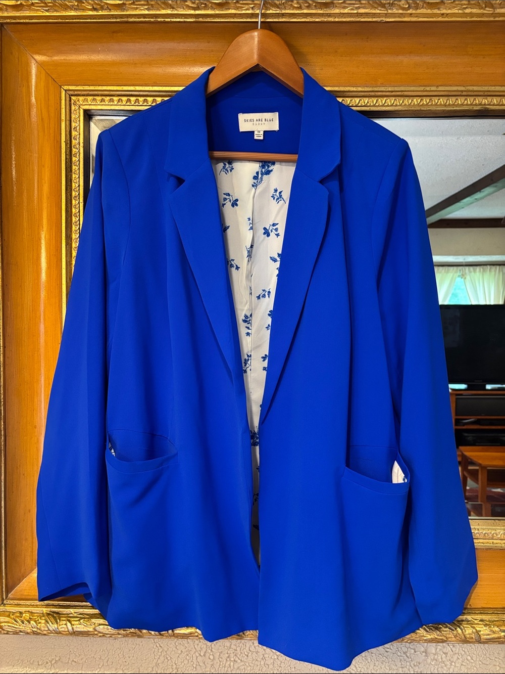 Skies Are Blue Bright Blue Blazer - Size 1X
